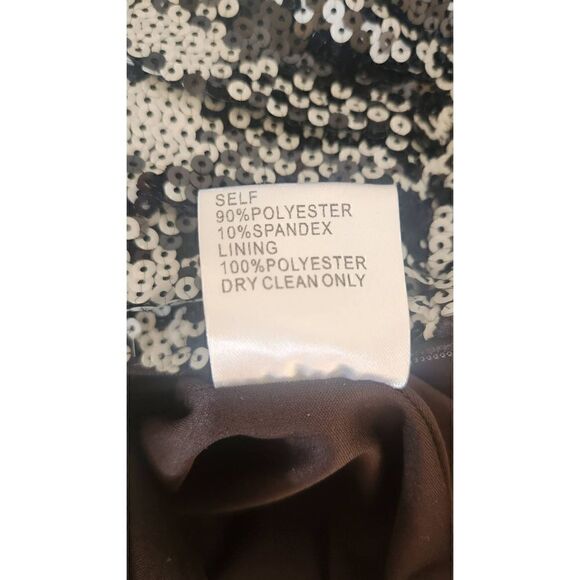 Sho Black and White Plaid Sequin Strapless Knee Length Cocktail Dress, NWT, Sz.1 - Picture 9 of 9